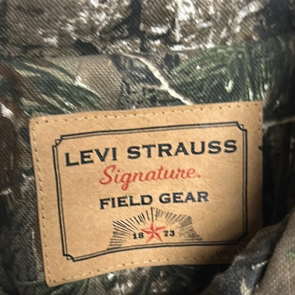 Levi Strauss Canvas Camo Jacket Mens M Mossy Oak Lined Signature Field Gear